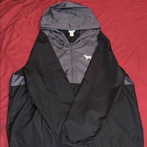 Victoria secret rain jacket- black and gray